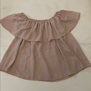 ARITZIA WILFRED Blush Pink Off the Shoulder Top